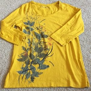 Eddie Bauer gold 3/4 sleeved top